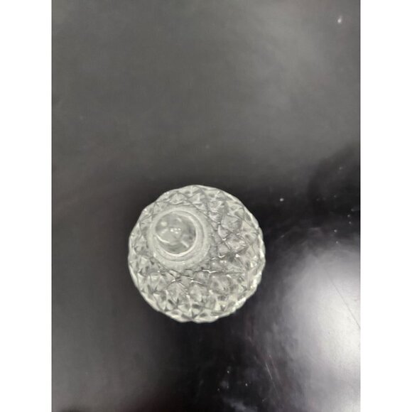 VTG Romania Pear Shaped Clear Cut Glass Triangle Design Trinket Box Ring Holder - Picture 3 of 8